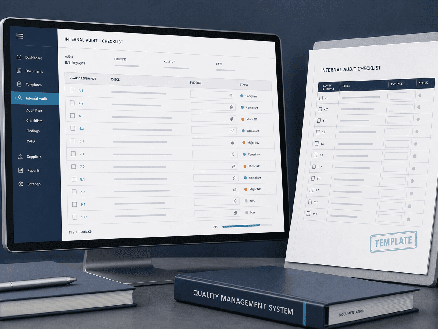 Internal-audit checklists template output visual